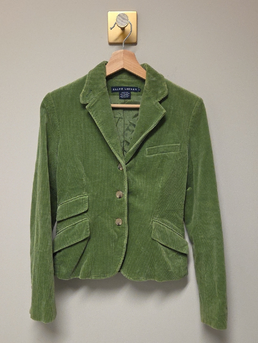 Ralph Lauren Green Corduroy Blazer, Women's Size 4